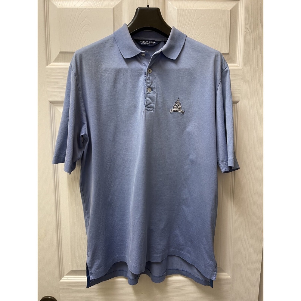 Polo Golf Ralph Lauren Mens Medium Blue Pima Cotton Congressional Golf Polo‎